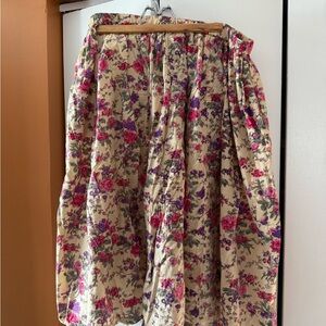 Anthony Richards Floral A-Line Skirt in Cream and Pink